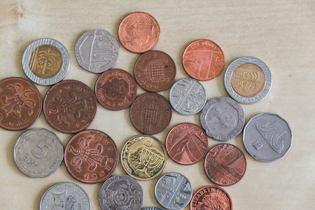 Array of different coins background