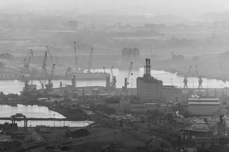 Sunrise in Haifa as seen from Louis Promenadeの写真素材