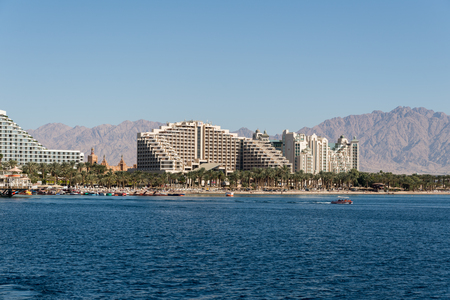 Sailing on a boat at the Red Sea Eilat, Israelのeditorial素材