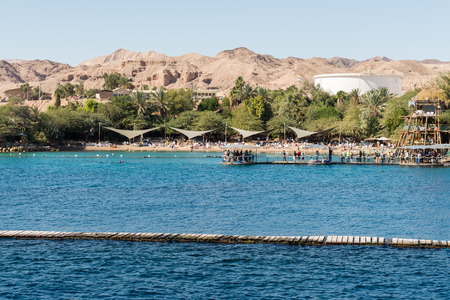 Sailing on a boat at the Red Sea Eilat, Israelの写真素材