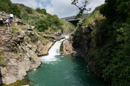 Saar Falls at Golan, Northern Israelの写真素材