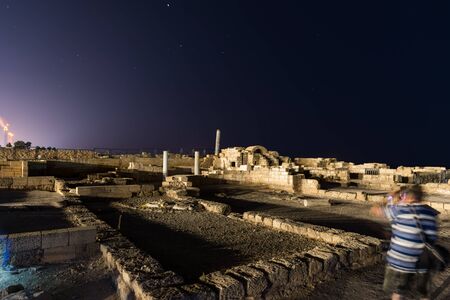 Caesarea National Park, Israel during night