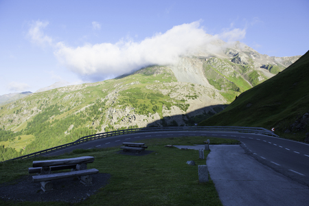 hiking in the alps of Austriaの写真素材