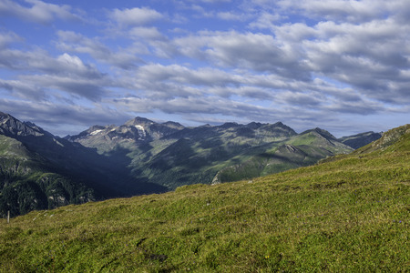 hiking in the alps of Austriaの写真素材