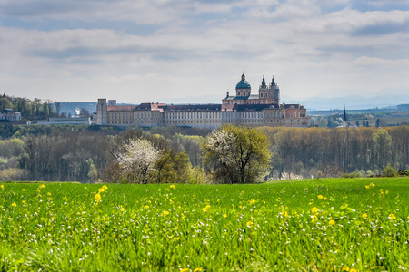 Benedictine Abbey of Melk in the Wachau Austriaの写真素材