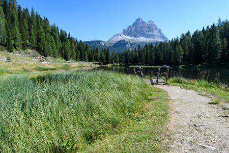 hiking in the high mountains of Tirolの写真素材