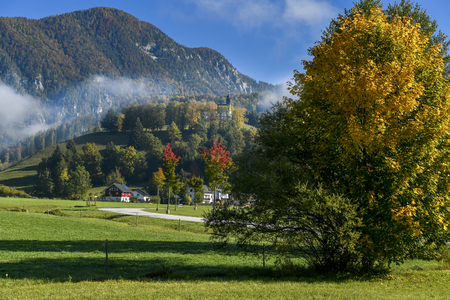 hiking in Mostviertel Alps Austriaの写真素材