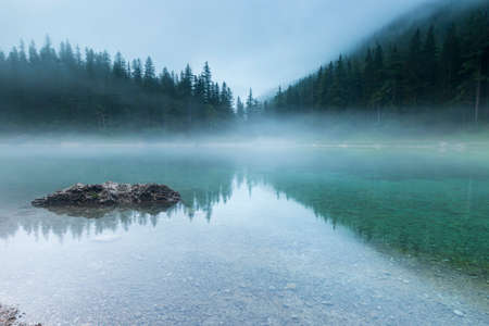 the most beautiful lake in Austria green lakeの写真素材