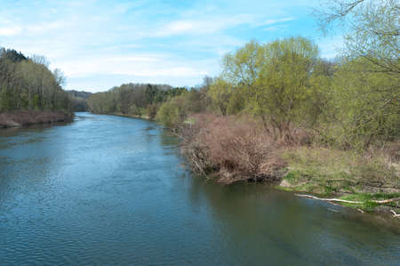 walking along the river Donauの写真素材