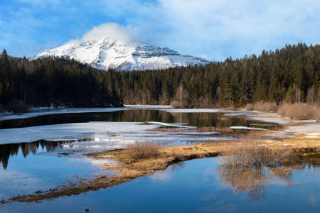 Erlaufklause with Ãtscher in the winter dressの写真素材