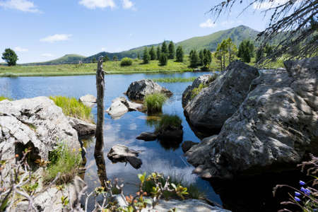 Windebensee in the Nockberge mountains of Carinthiaの写真素材