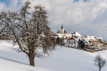 hiking in the beautiful Mostviertel Austriaの写真素材