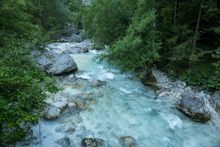 fromKranjska Gora on the way to the Soca valleyの写真素材