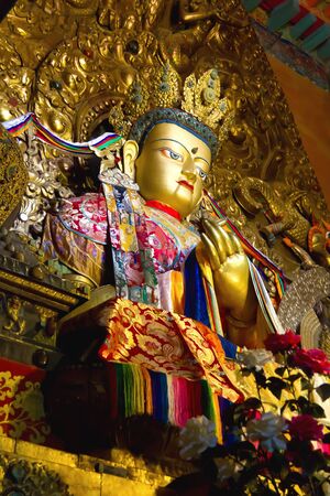 A traditional sculpture of Buddhaの写真素材