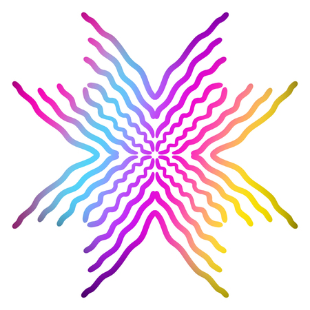 Multicoloured Mandala Ornaments isolated on white, Hand Drawn Illustration.の写真素材