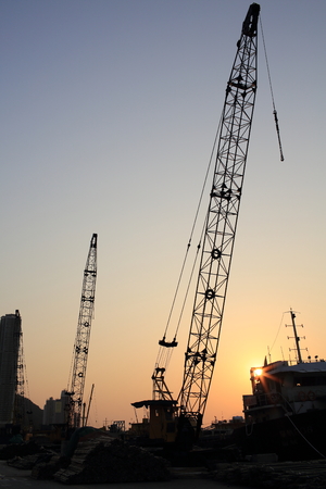 building site with the concrete cremate block in chinaのeditorial素材