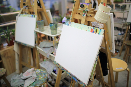 Blank art paper in drawing roomのeditorial素材