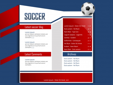 Website template with soccer ballのイラスト素材