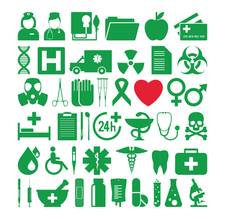Set of icons on a medical theme. Vector illustration.のイラスト素材
