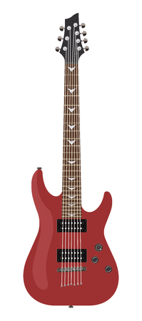 Electric guitar isolated on white background. Vector illustration.のイラスト素材