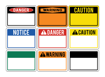 Blank warning signs. Set of warning signs about the dangers. Danger. Vector illustration.のイラスト素材