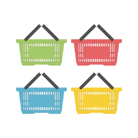 Shopping basket icon set. Vector illustration.のイラスト素材