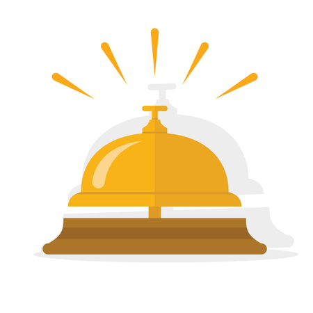 Hotel bell, service bell, reception bell icon. Flat vector illustration.のイラスト素材