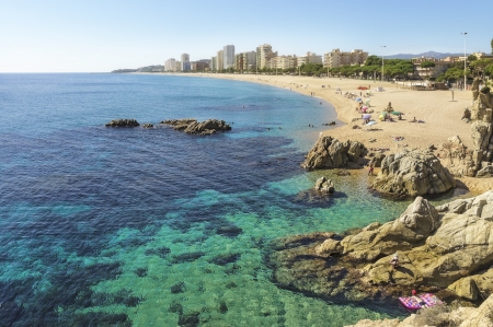 Beach in Spain in autumn  Costa Brava, Playa dÐµ Aro                     の写真素材