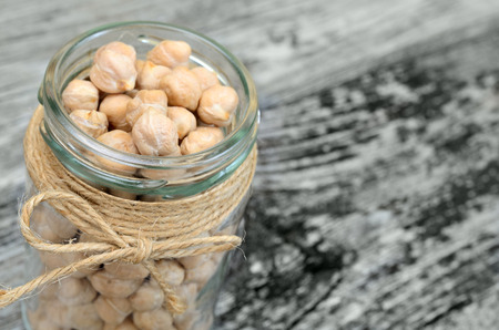 chickpea on wooden table