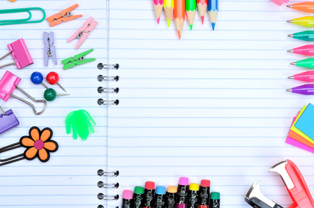 empty notebook with color  pencilの写真素材