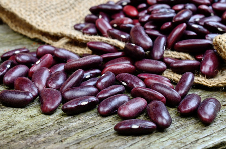 red beans on wooden tableの写真素材