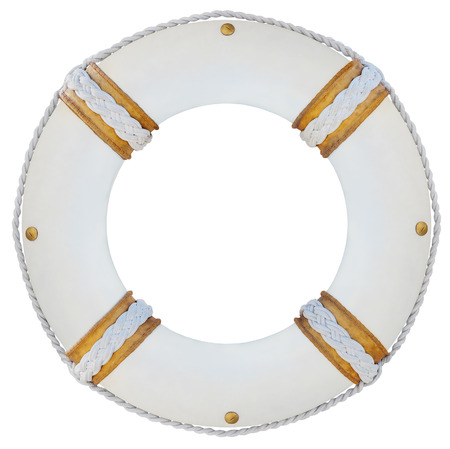 Lifebelt, lifebuoy isolated on white high detailed.