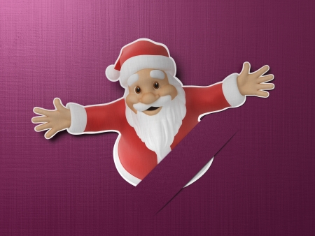 Santa cut out of paperの写真素材