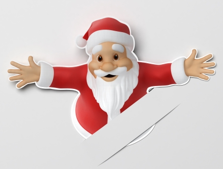 Santa cut out of paperの写真素材