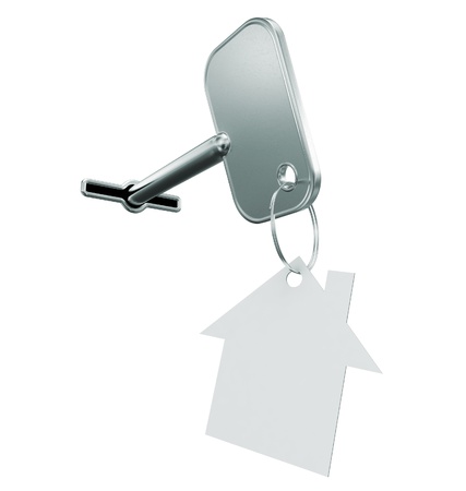 key with a house-shape labelの写真素材