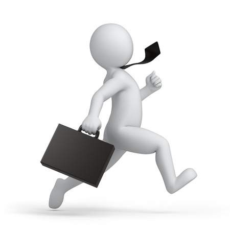 Happy businessman, 3d image with work pathの写真素材
