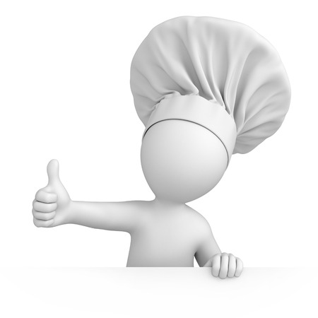 Chef with thumb up  3d image with a work pathの写真素材