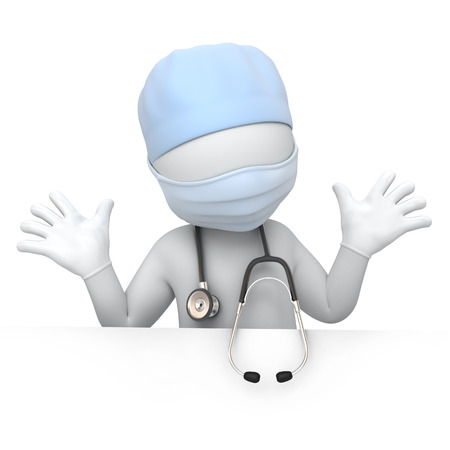 humorous doctor  3d image with a work pathの写真素材