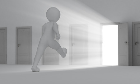 right choice, 3d human and a lot of doorsの写真素材