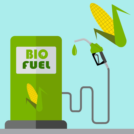 Bio fuel pump, eco fuel, vector conceptのイラスト素材