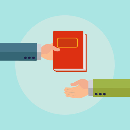 Giving a book or a ledger vector conceptのイラスト素材