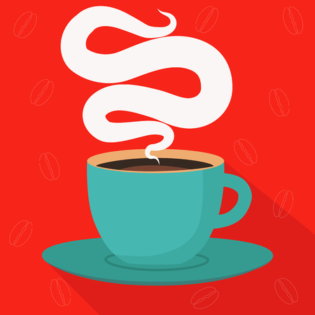 Cup of hot coffee illustrationのイラスト素材