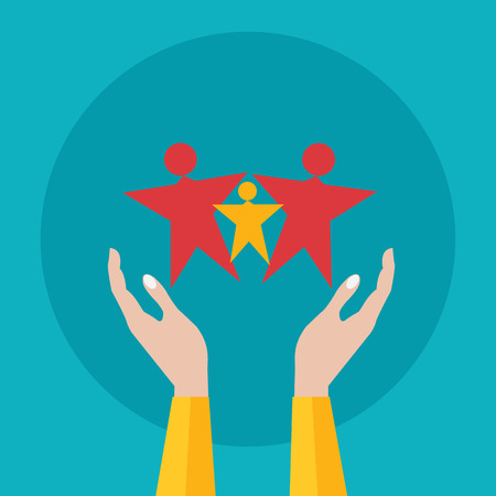 Life and health insurance/ family care vector conceptのイラスト素材