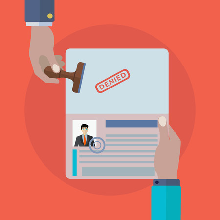 Passport travel visa denied vector illustrationのイラスト素材