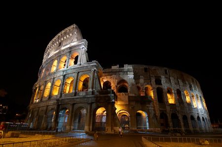 The Colosseum (Latin: Amphitheatrum Flavium) at night. Rome, Italy.の写真素材