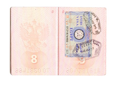 New egyptian visa in russian passportの写真素材