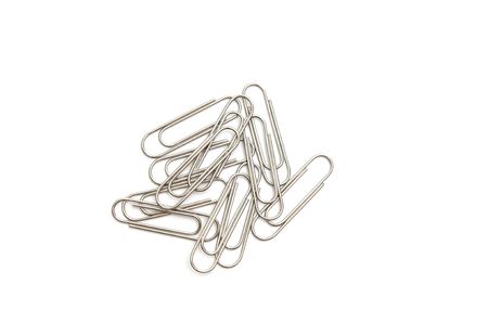 Paper clips isolated on white backgroundの写真素材