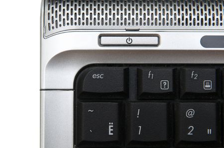 Black laptop keyboard close up view の写真素材