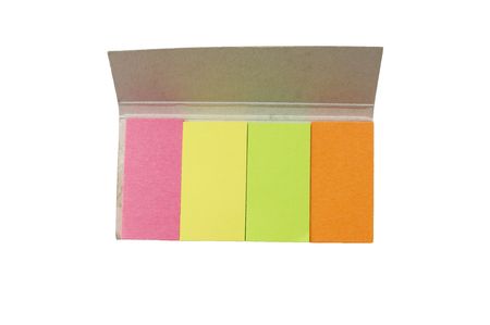 Different color sticky bookmarks, on white background. の写真素材