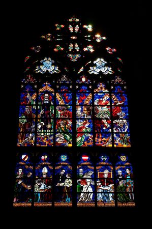 Stained glass in Votivkirche church, Viennaのeditorial素材